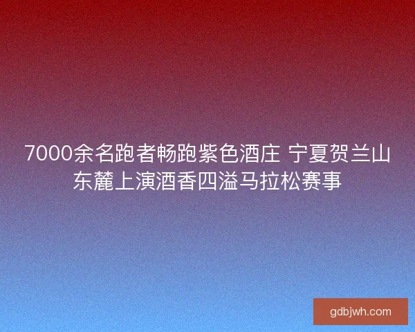 7000余名跑者畅跑紫色酒庄 宁夏贺兰山东麓上演酒香四溢马拉松赛事