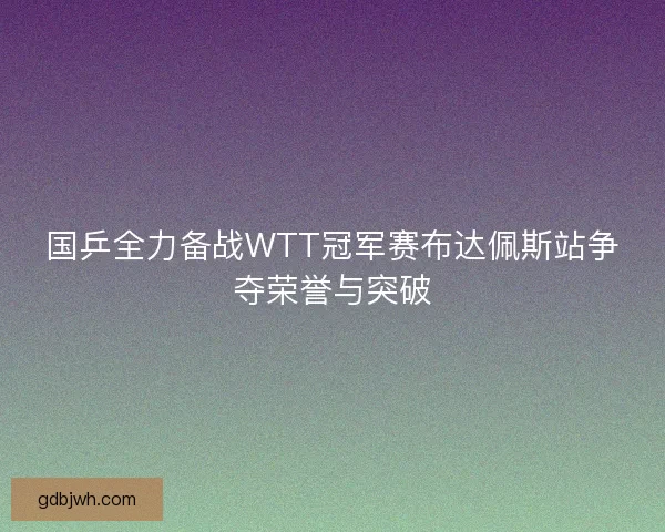 国乒全力备战WTT冠军赛布达佩斯站争夺荣誉与突破